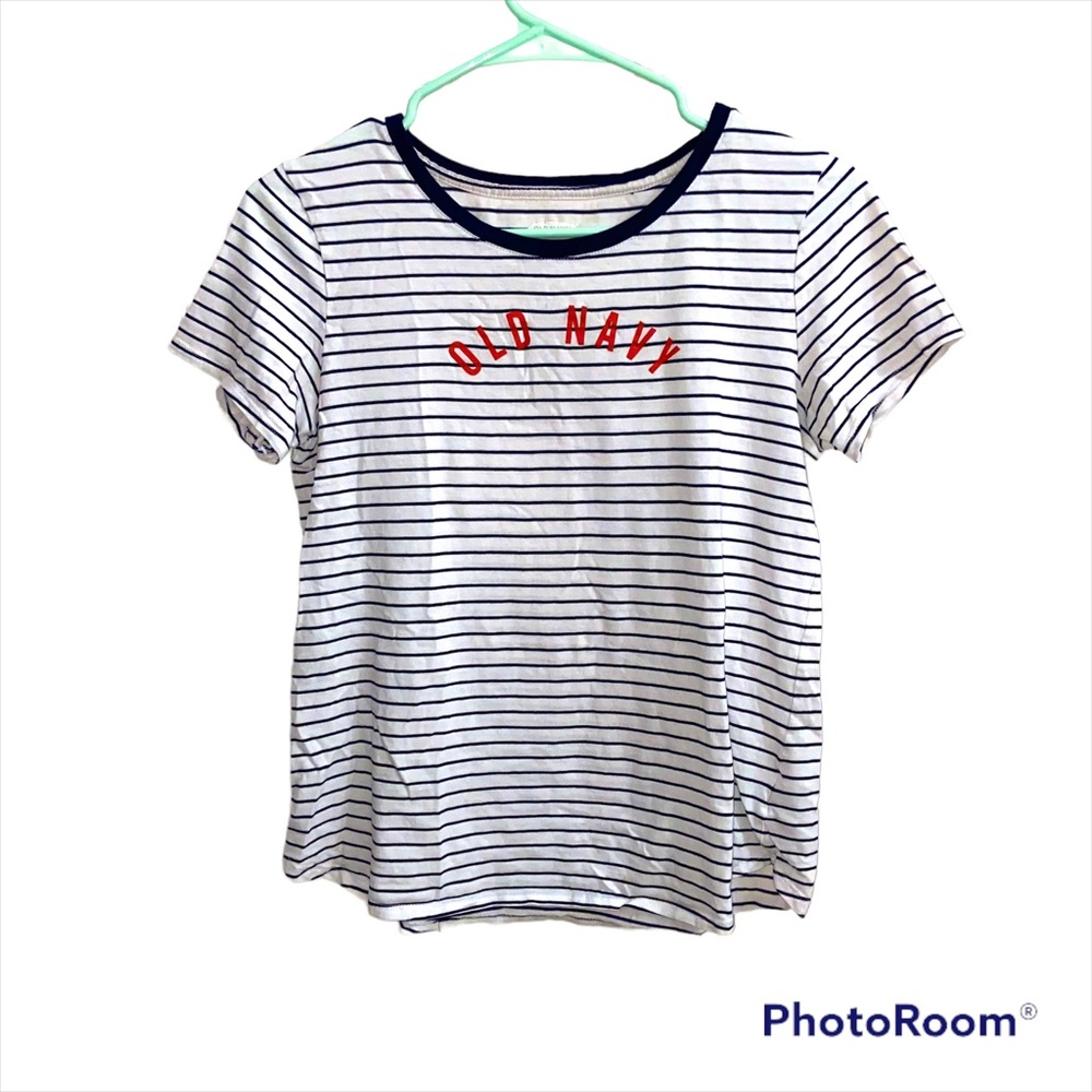 Old Navy Striped Logo Tee